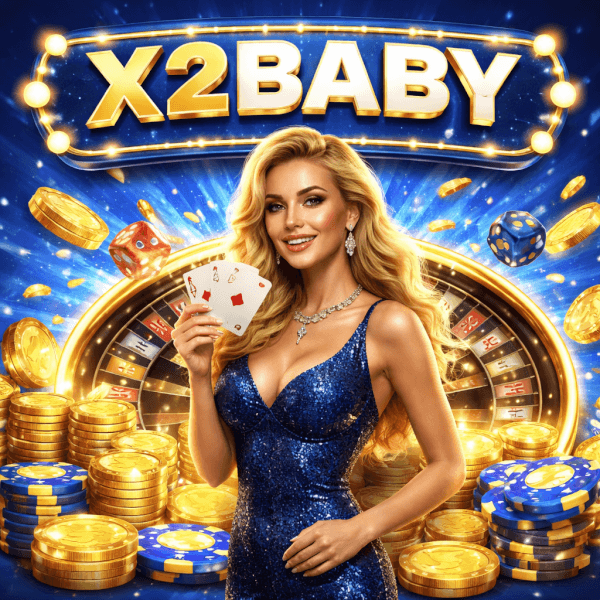 X2BABY casino homepage showcasing a wide selection of reels cards and live play options